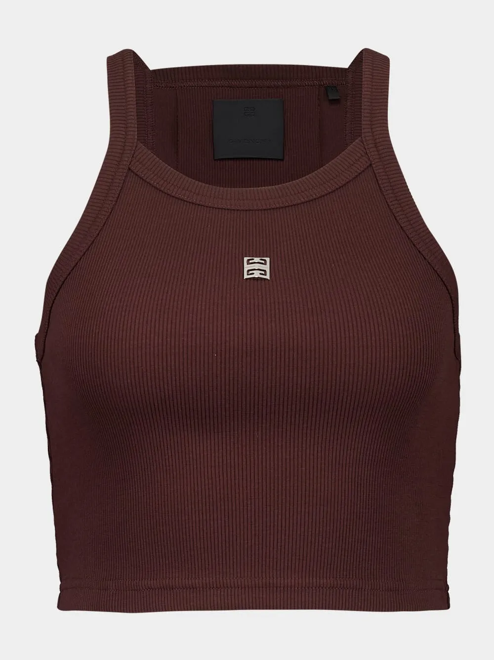 Russet Brown 4G Cropped Cotton Tank Top