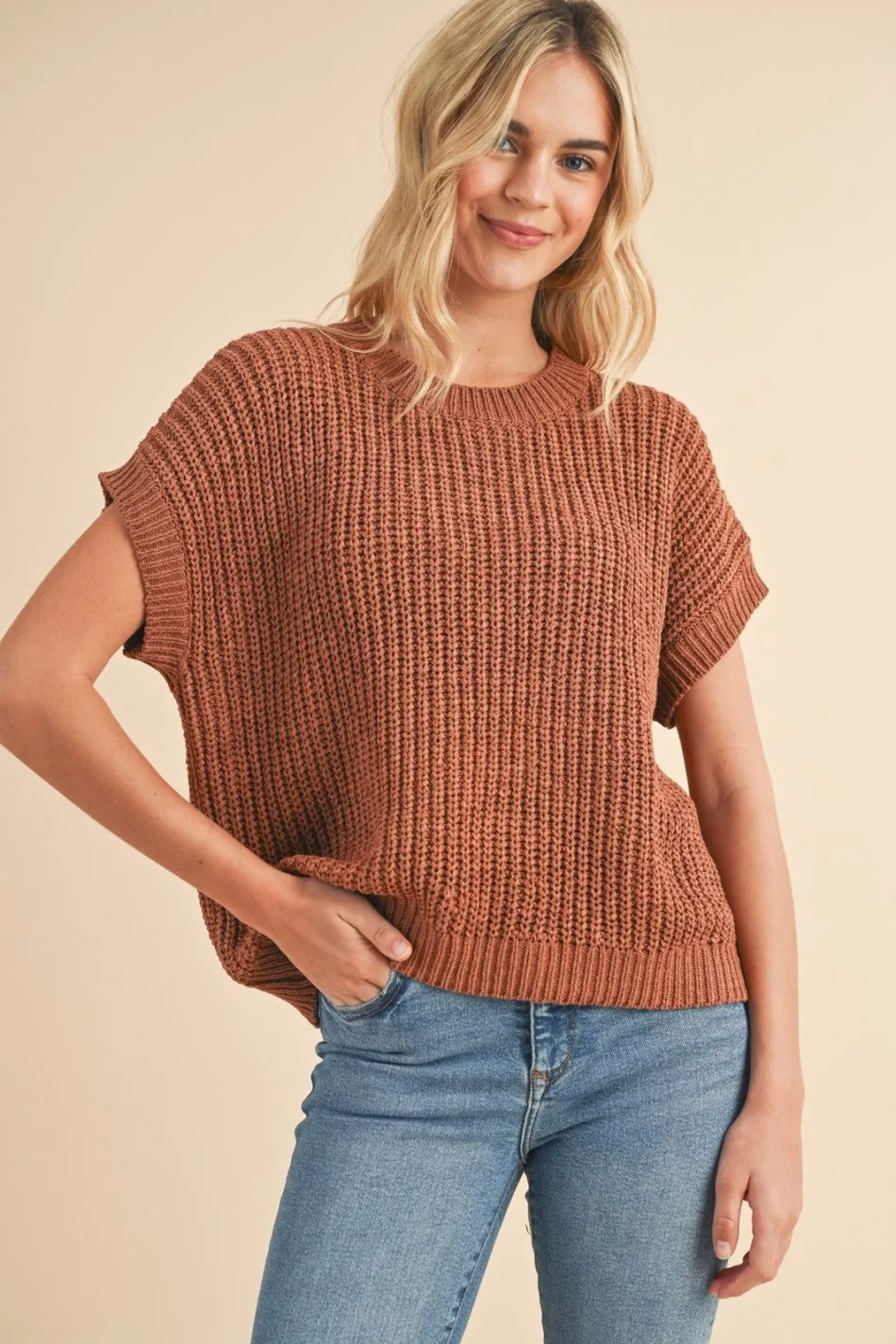 Rust Boxy Sweater Top - Final Sale