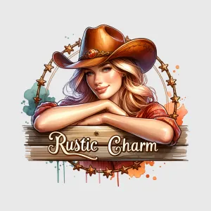 Rustic Charm Western Cowgirl Transfer