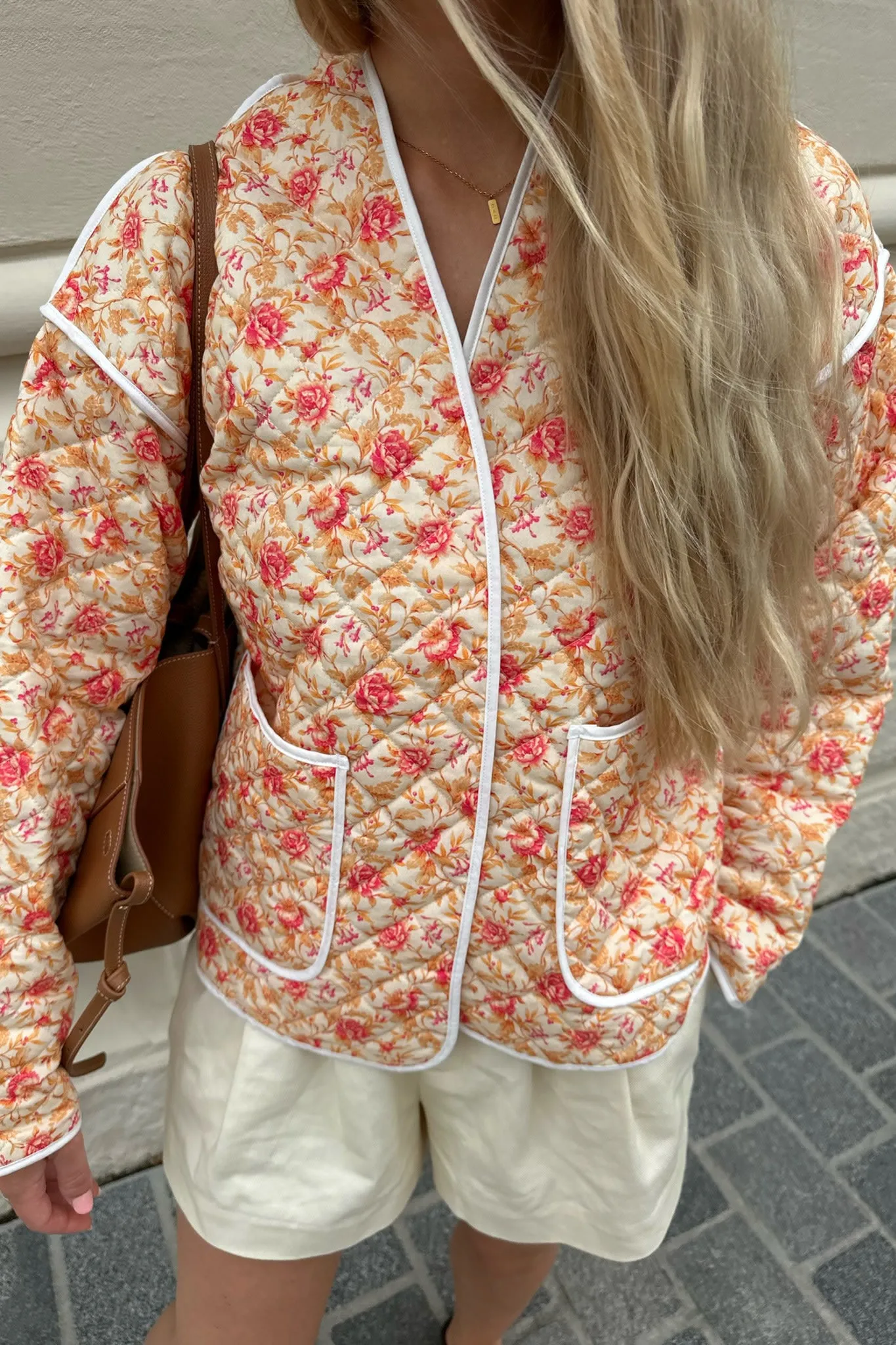 SagaIC Jakke - Lyserød Blomsterprint