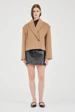 Sander Cropped Coat - Camel