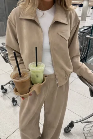 SarahIC Kort Jakke - Lys Beige