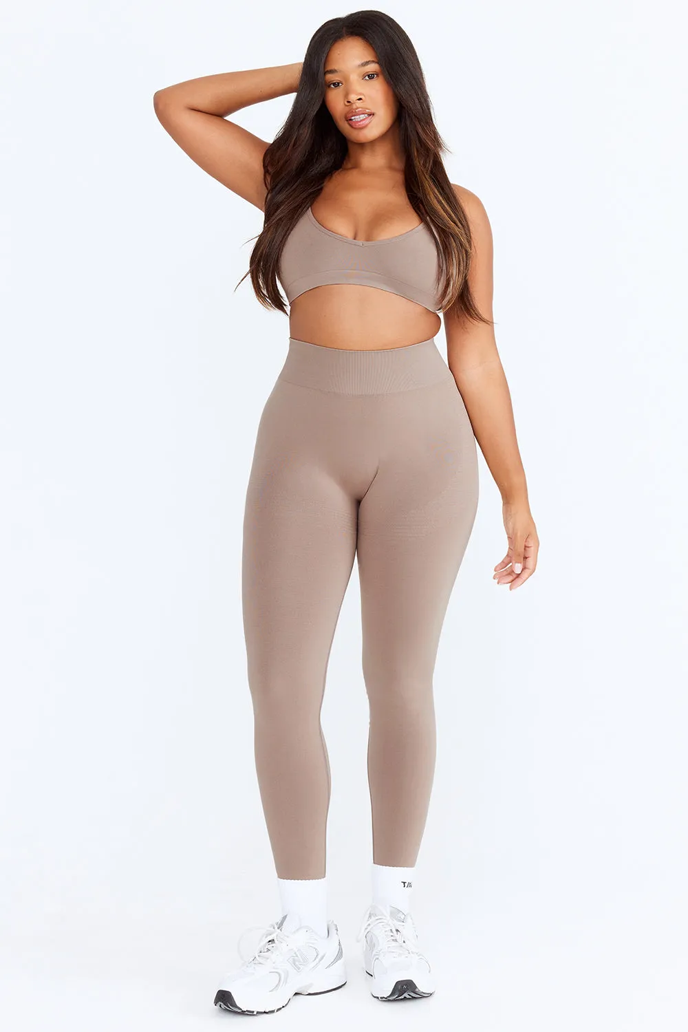 SCULPT SEAMLESS MINI SPORTS BRA - PEBBLE MARL