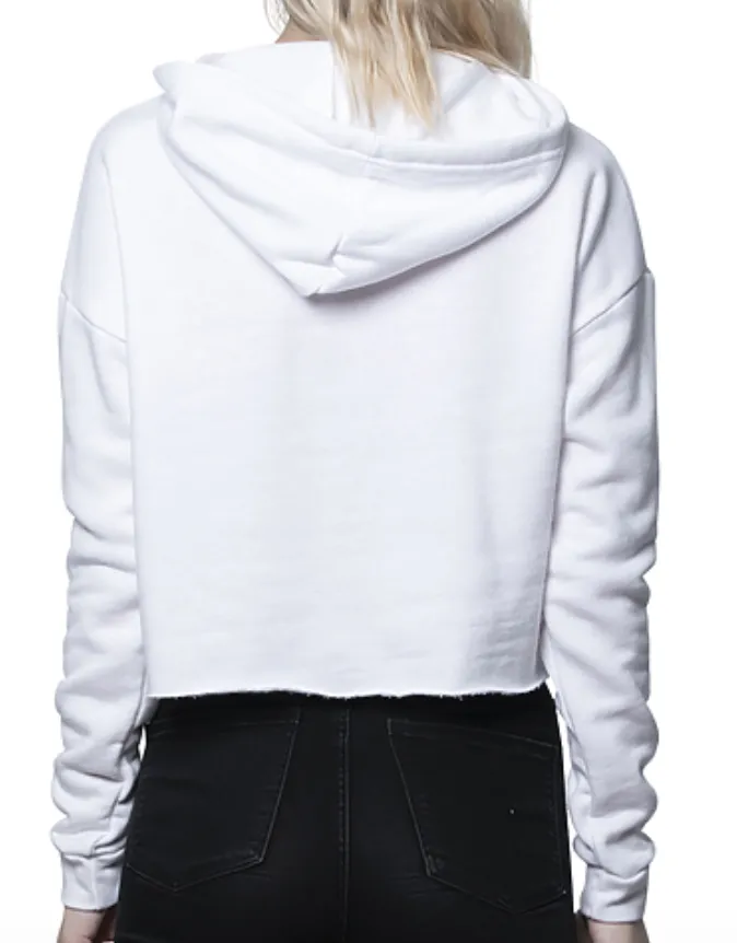 SELF LOVE CLUB CROPPED HOODIE WHITE