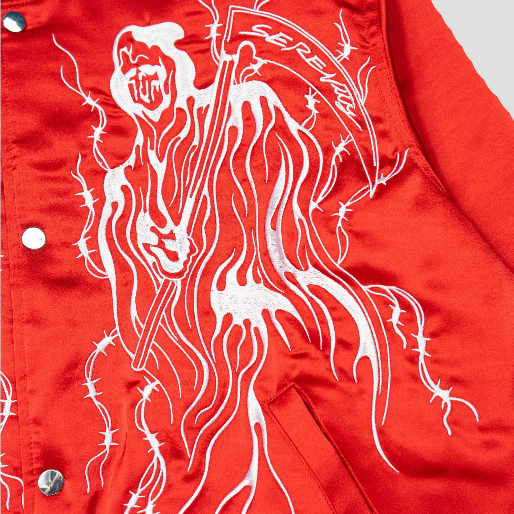 SERENITY REAPER SATIN BASEBALL JACKET