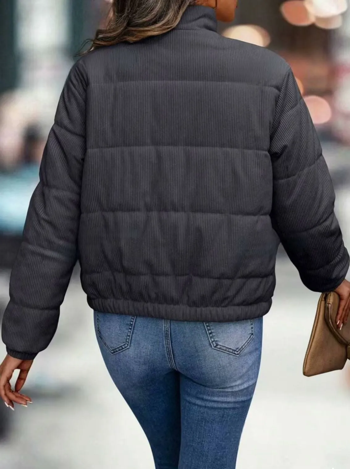 Signature Turtleneck Cropped Cotton Jacket