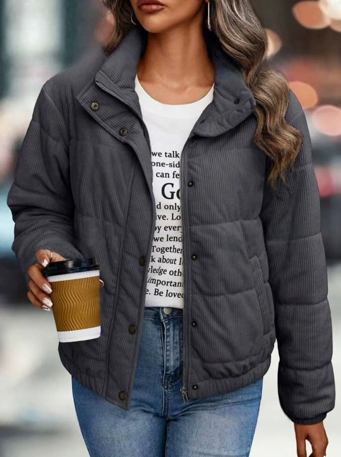 Signature Turtleneck Cropped Cotton Jacket