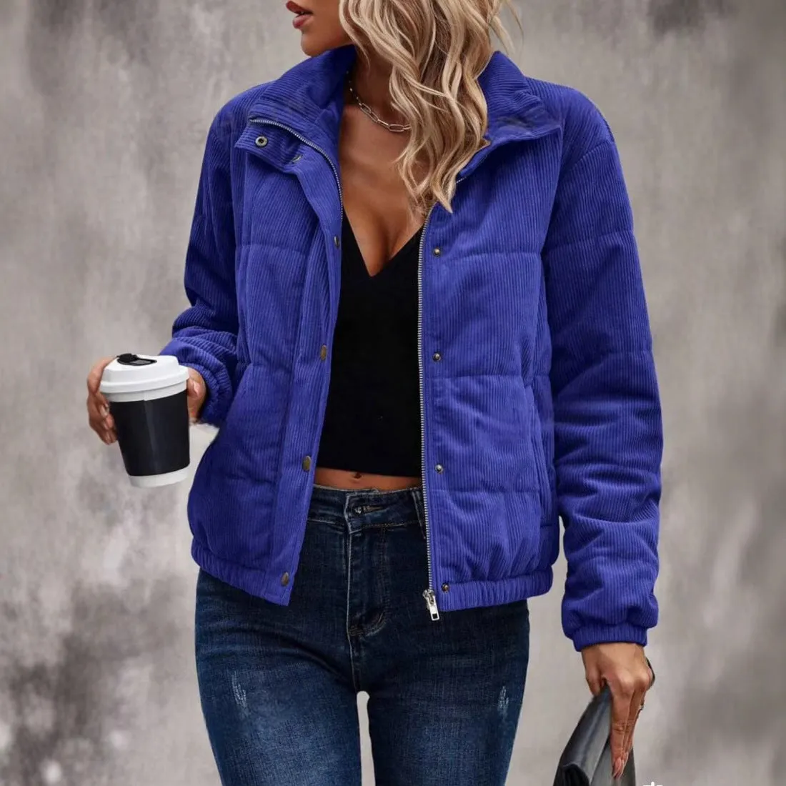 Signature Turtleneck Cropped Cotton Jacket