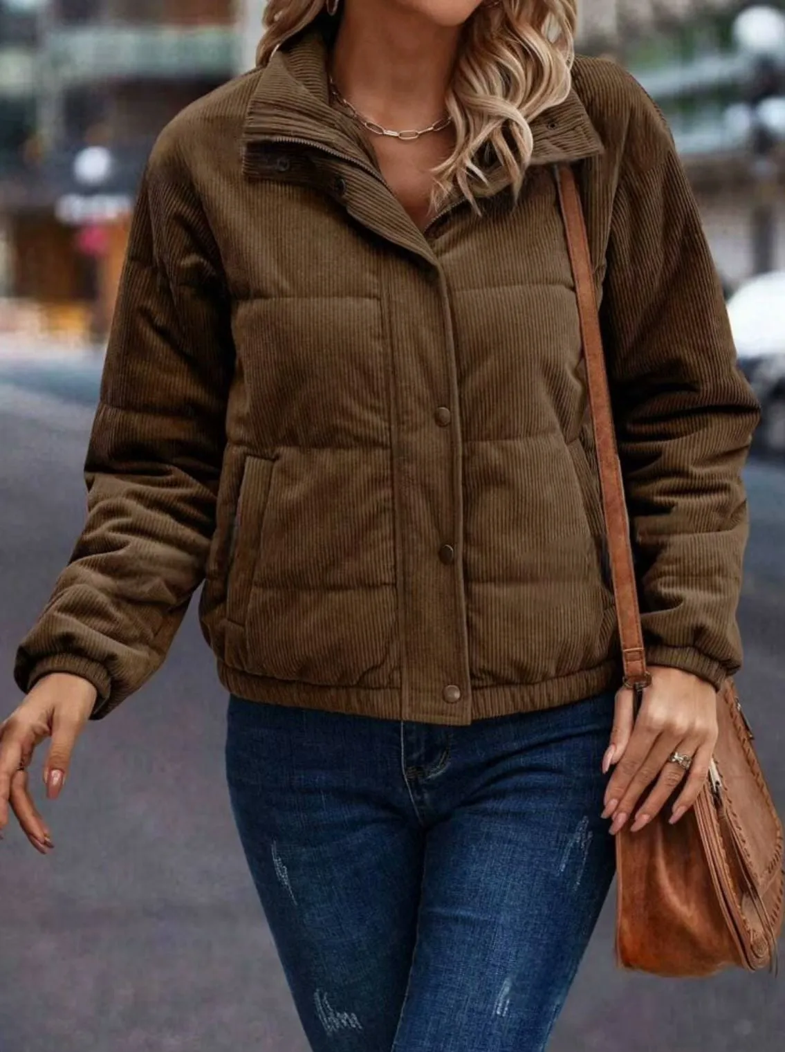 Signature Turtleneck Cropped Cotton Jacket