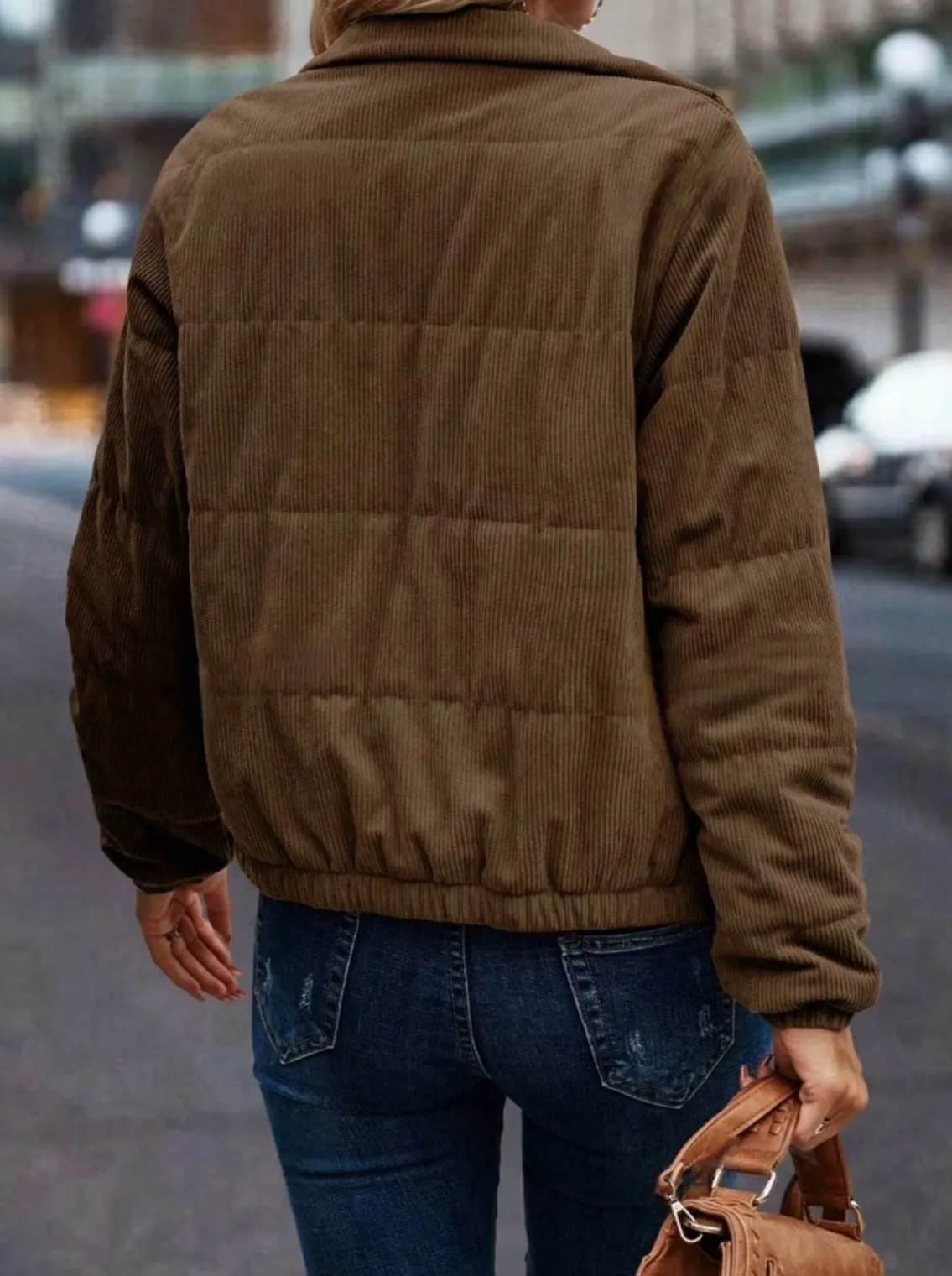 Signature Turtleneck Cropped Cotton Jacket