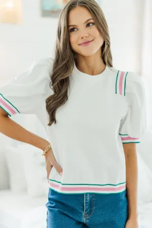Simple Wishes White Textured Blouse