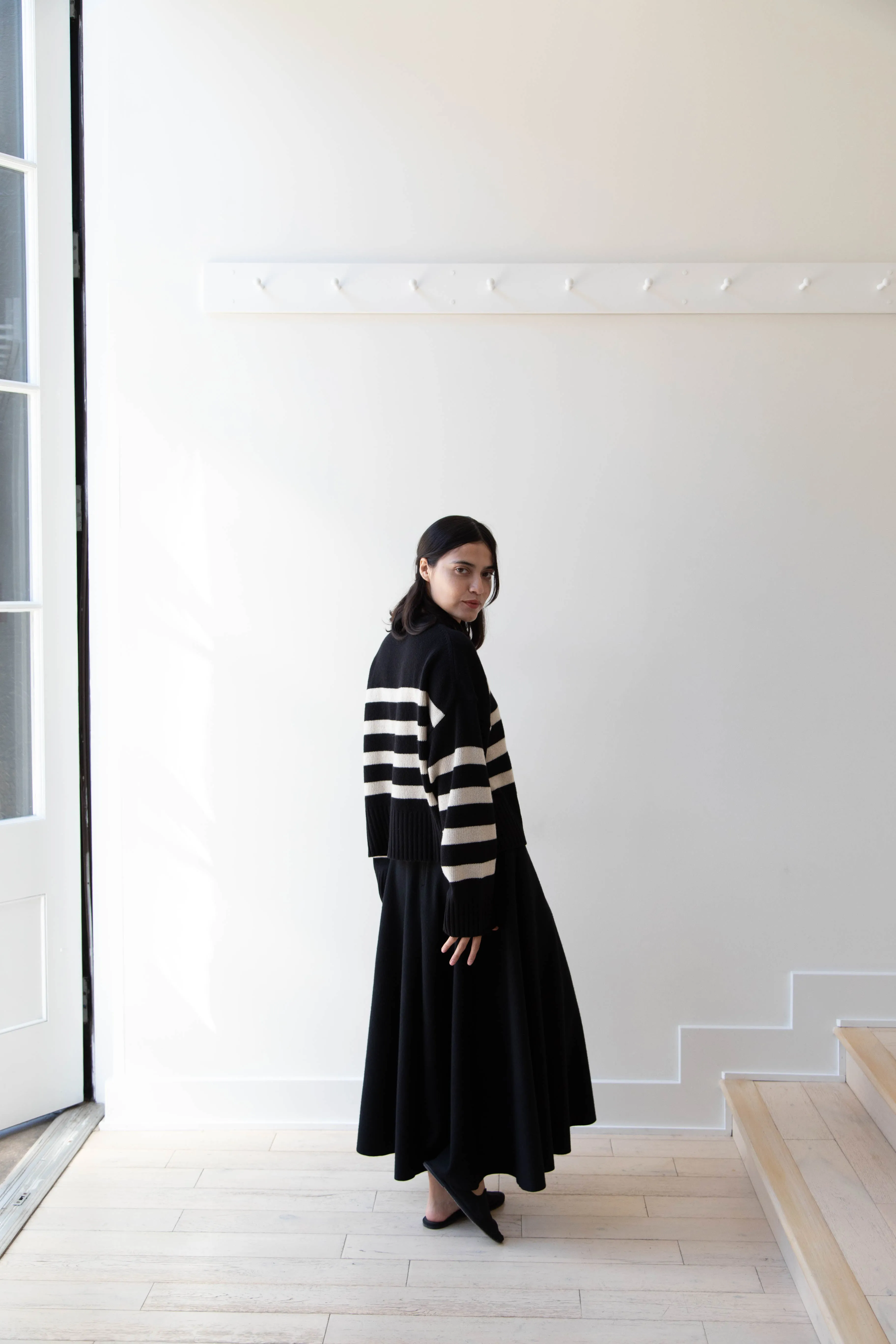 Skall | Campa Sweater in Black & Sand Stripe