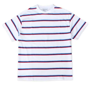 Skateboard Cafe Stripe Tee White / Red