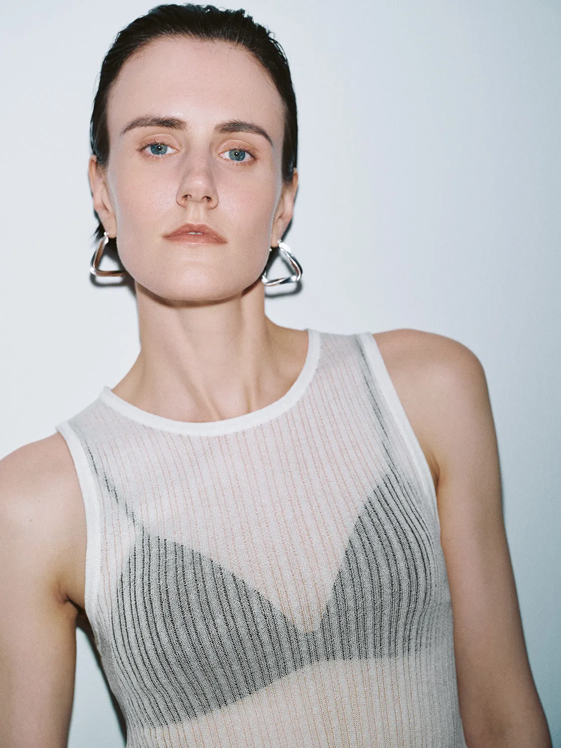 Sleeveless Skinny Knitted T-Shirts