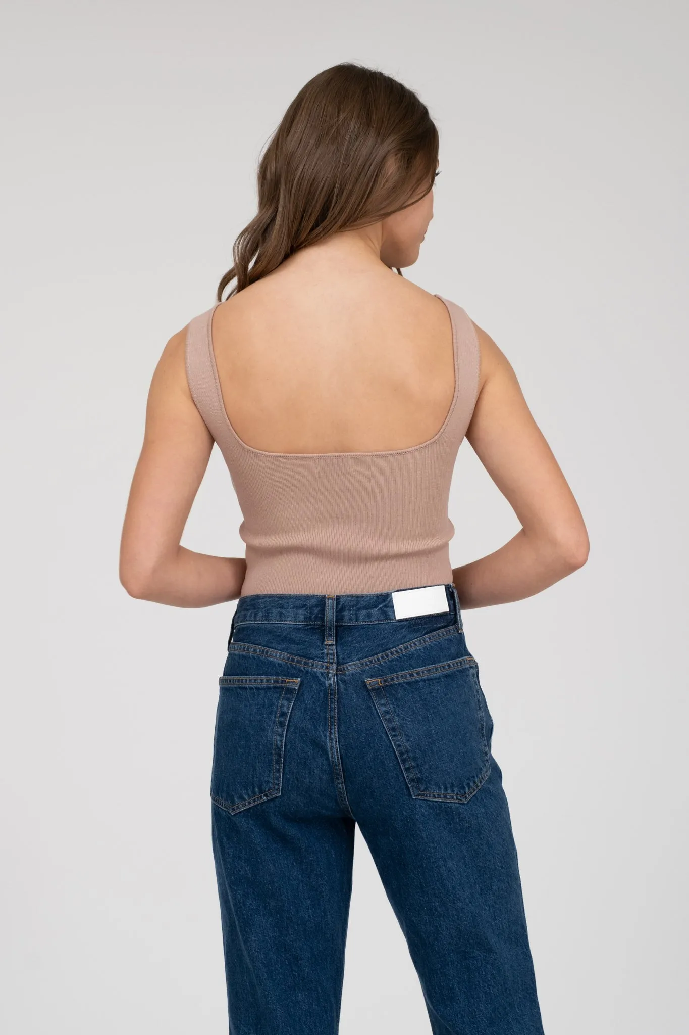 SLEEVELESS SWEATER KNIT CROPPED TANK TOP