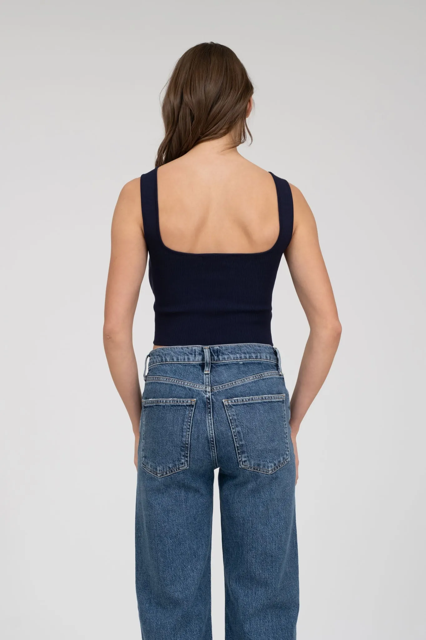SLEEVELESS SWEATER KNIT CROPPED TANK TOP