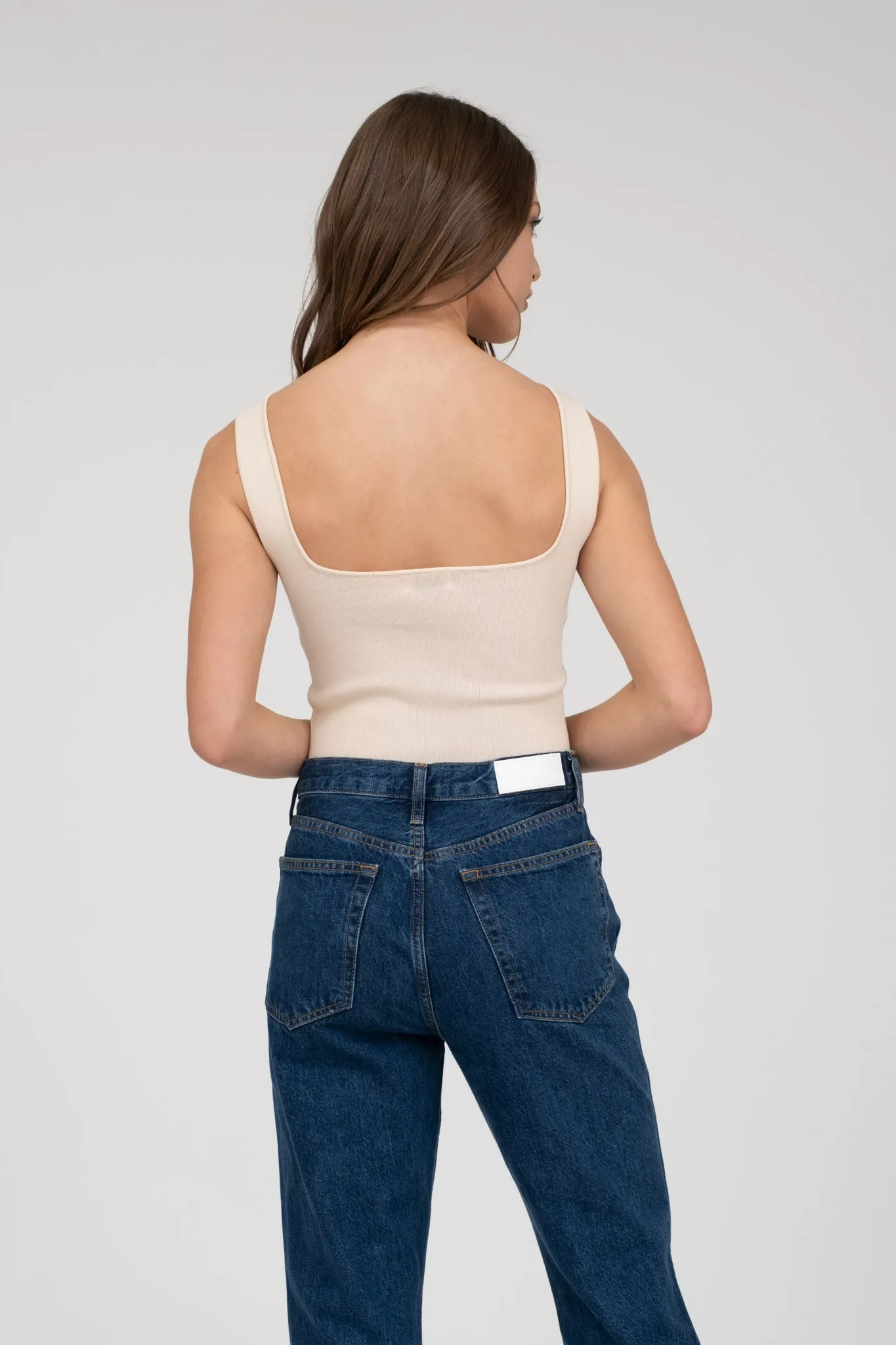 SLEEVELESS SWEATER KNIT CROPPED TANK TOP
