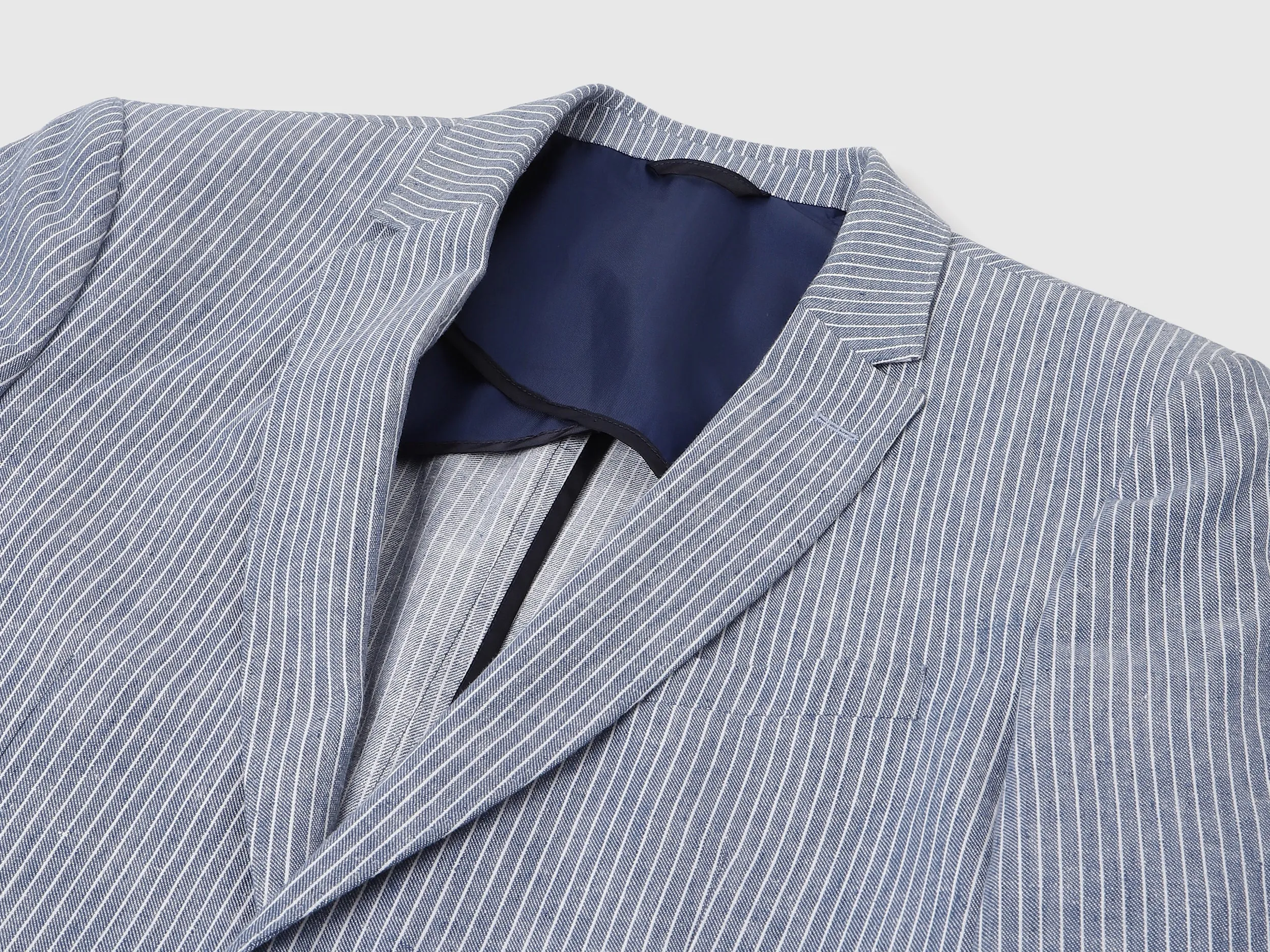 Slim Fit Lapel Collar Striped Blazer