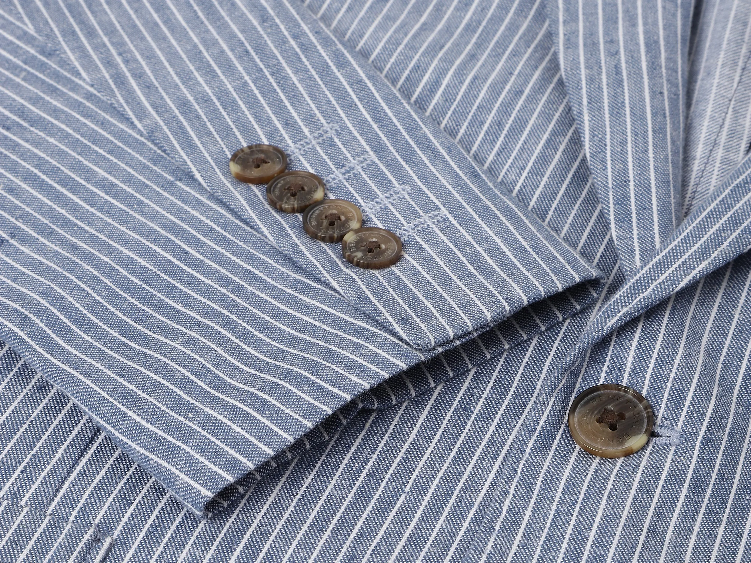 Slim Fit Lapel Collar Striped Blazer