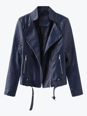 Slim Stand Collar Moto Jacket