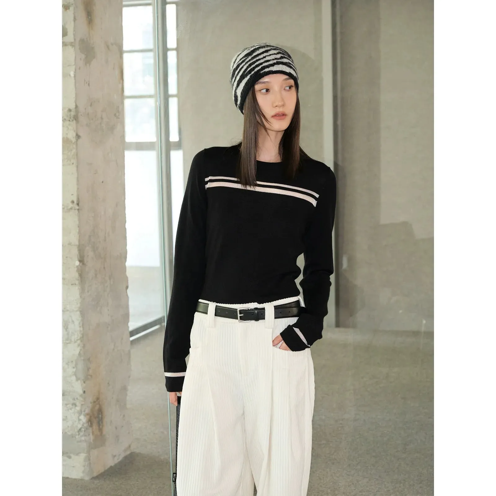 Slim Stripe Knit Shirt