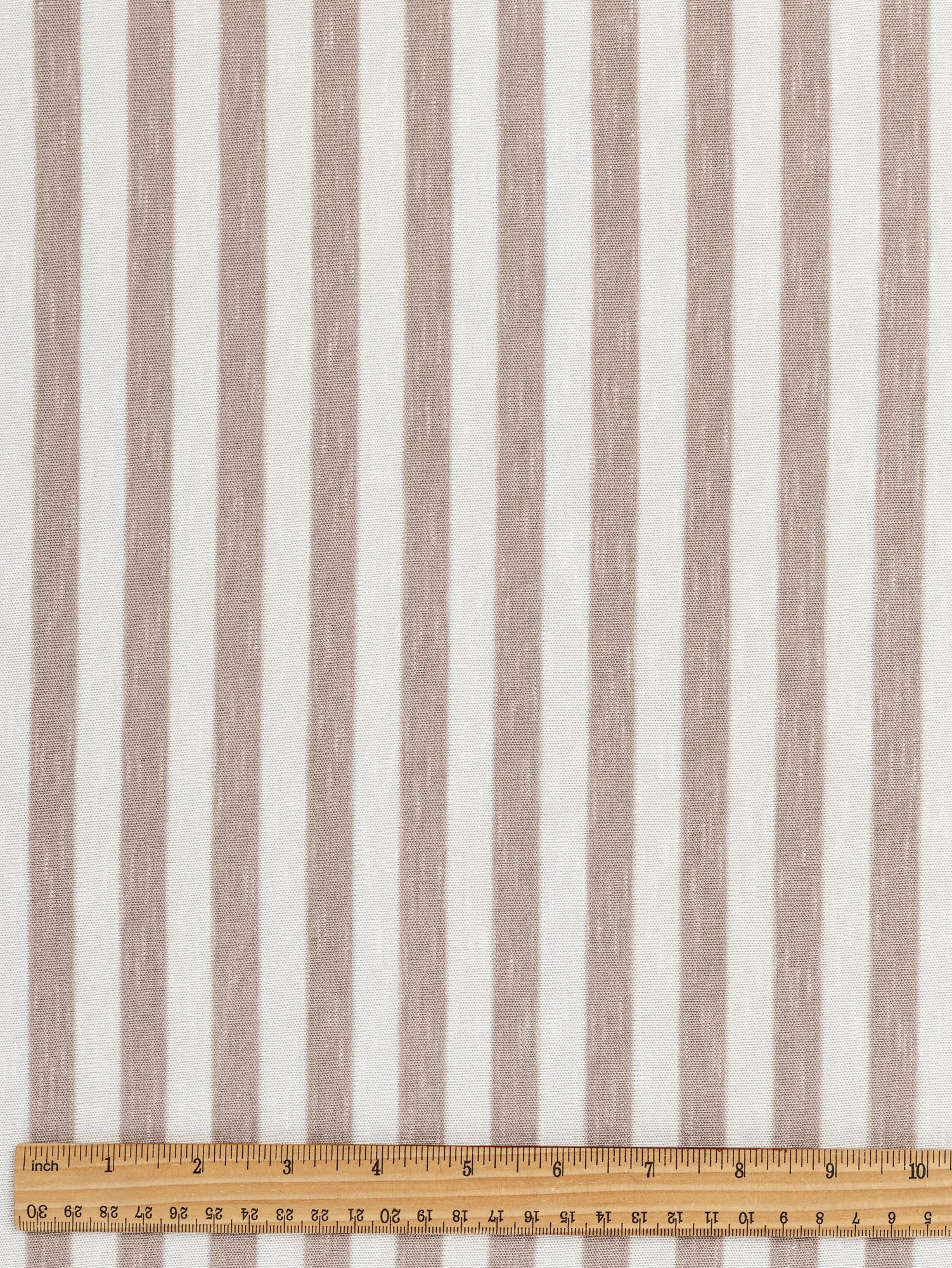 Soft Stripe Viscose Stretch Knit Deadstock - Beige   White