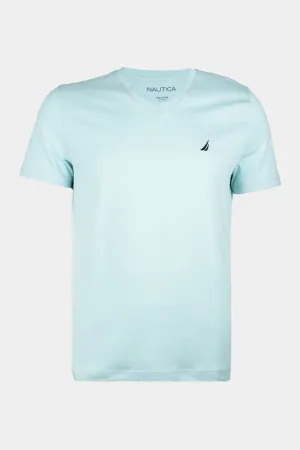 Solid Short Sleeve V- Neck Tee T-Shirt