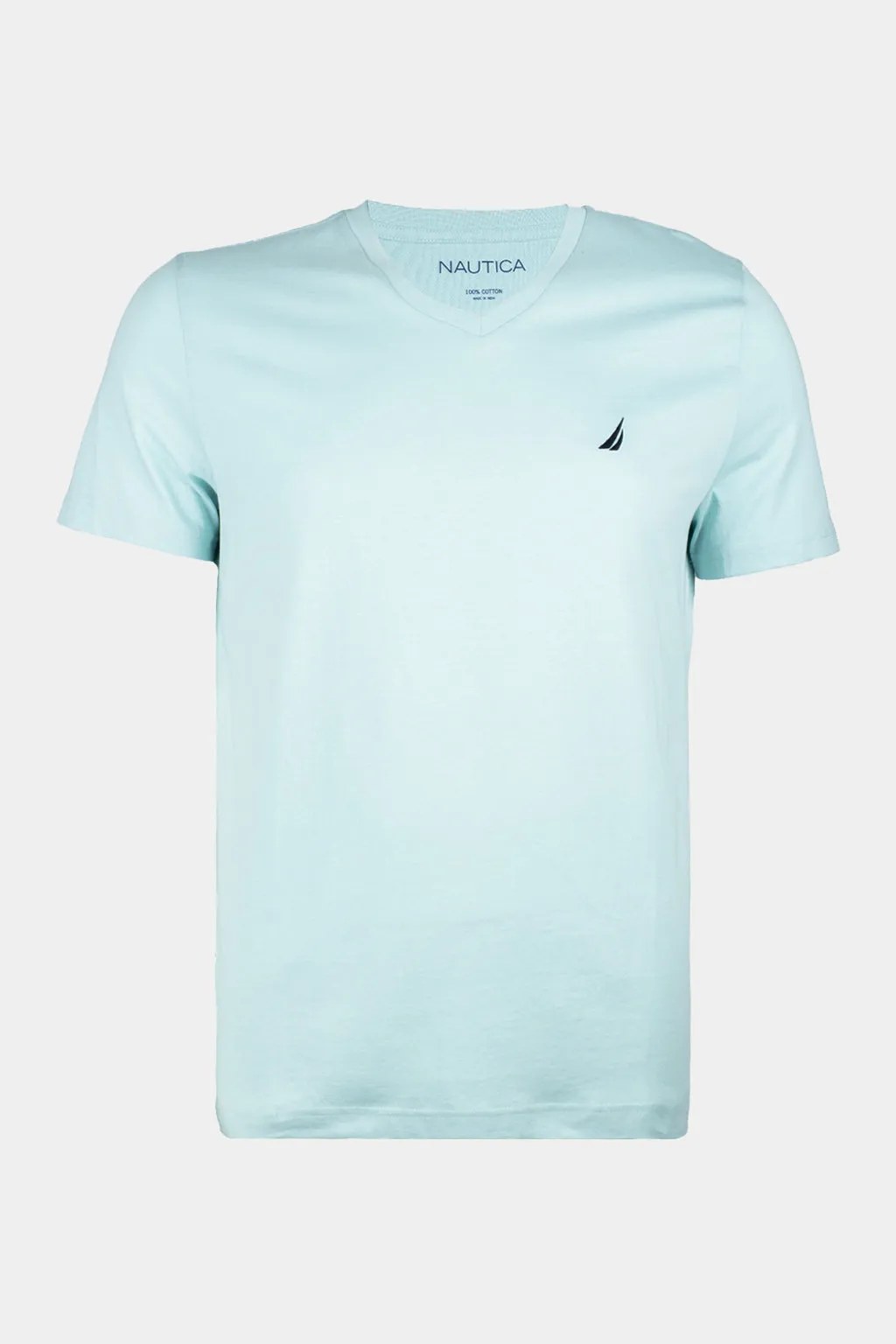 Solid Short Sleeve V- Neck Tee T-Shirt
