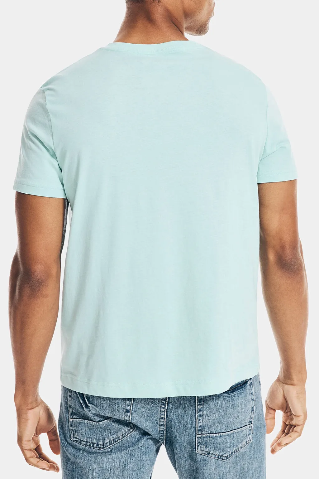 Solid Short Sleeve V- Neck Tee T-Shirt