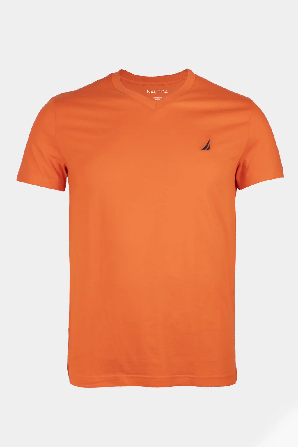 Solid Short Sleeve V- Neck Tee T-Shirt