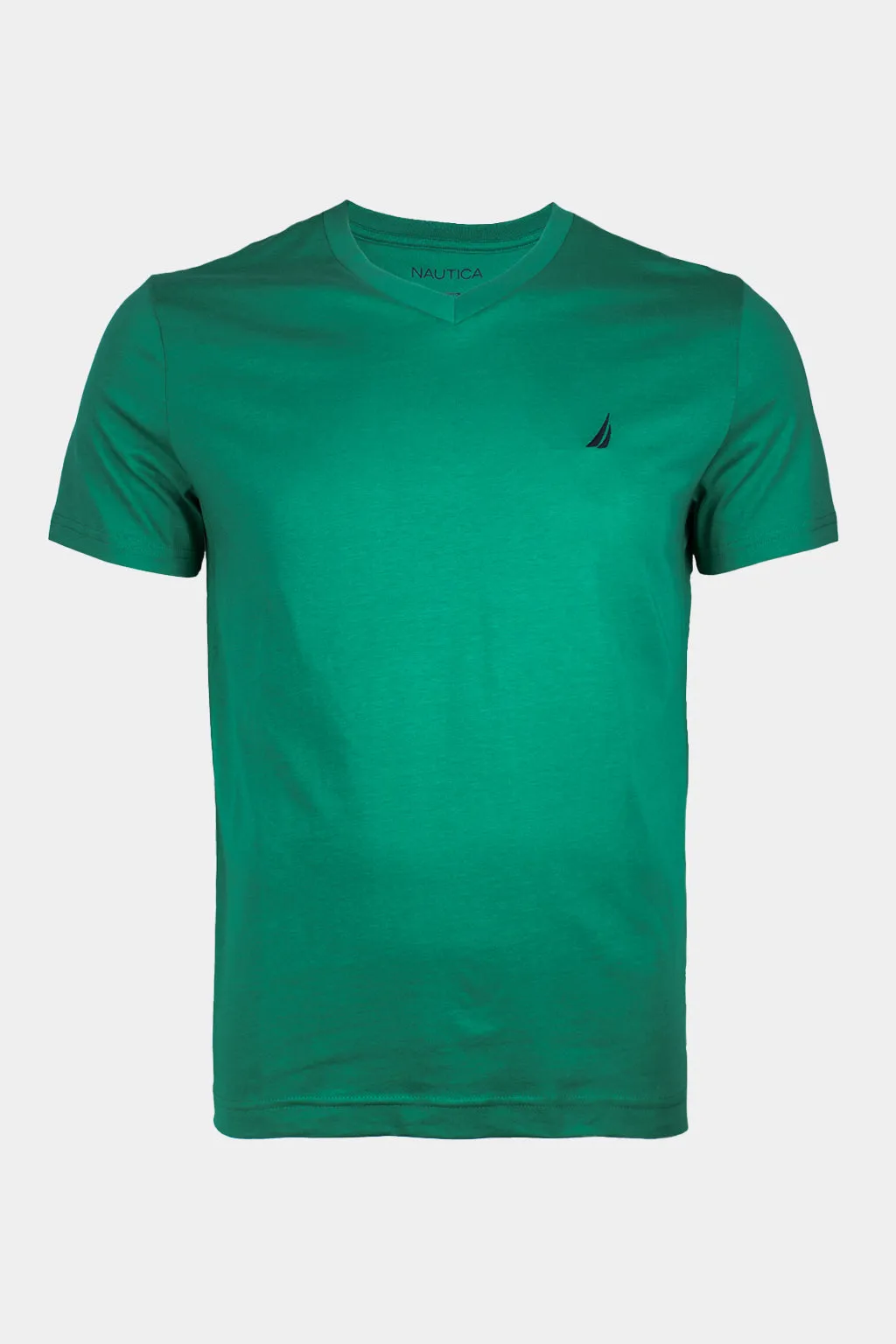 Solid Short Sleeve V- Neck Tee T-Shirt