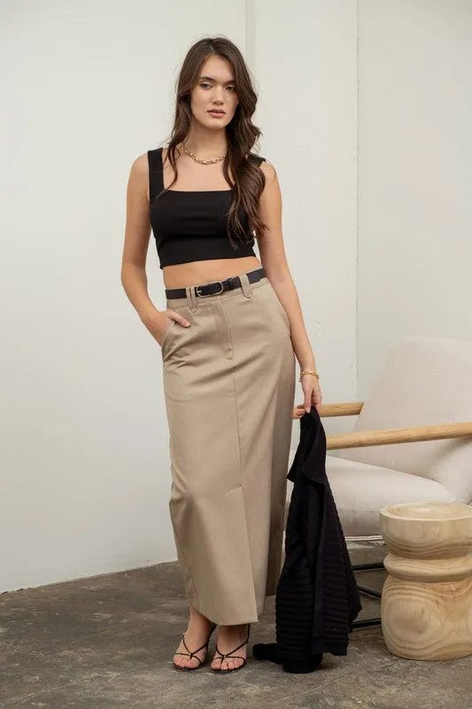 Solid Square Neck Cropped Knit Tank