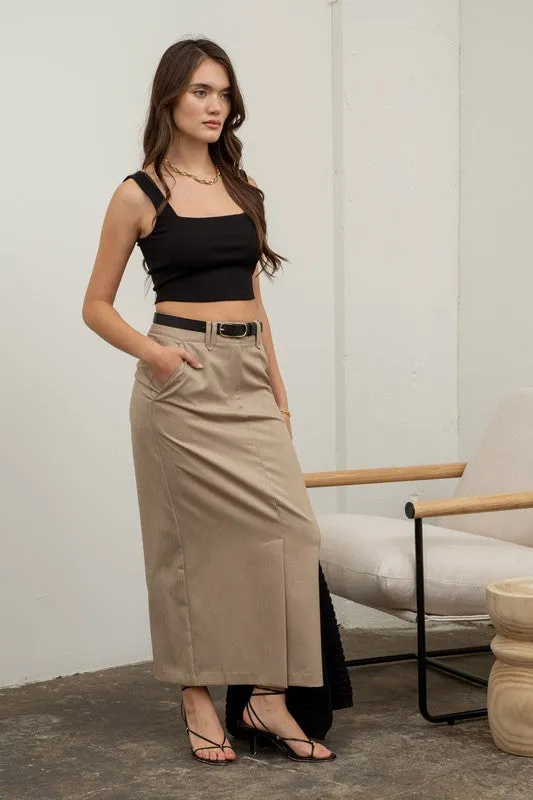 Solid Square Neck Cropped Knit Tank