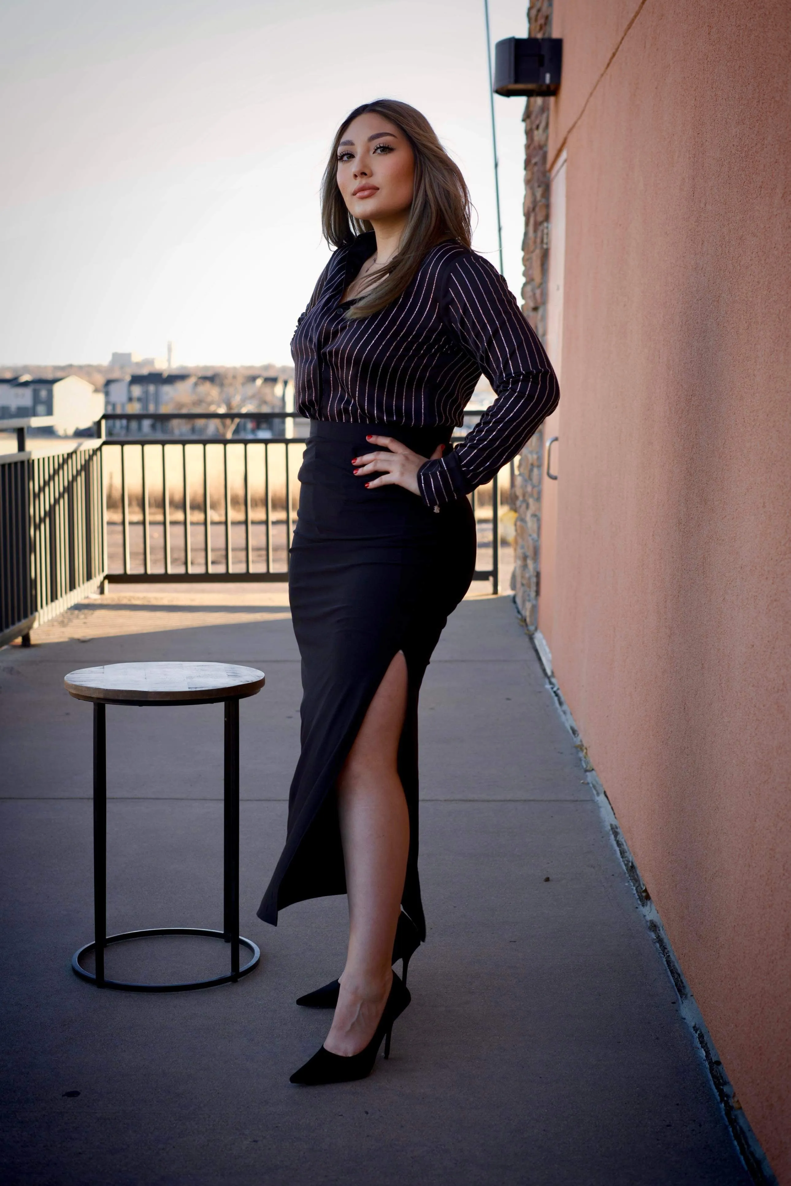 Stacy Black Long Skirt
