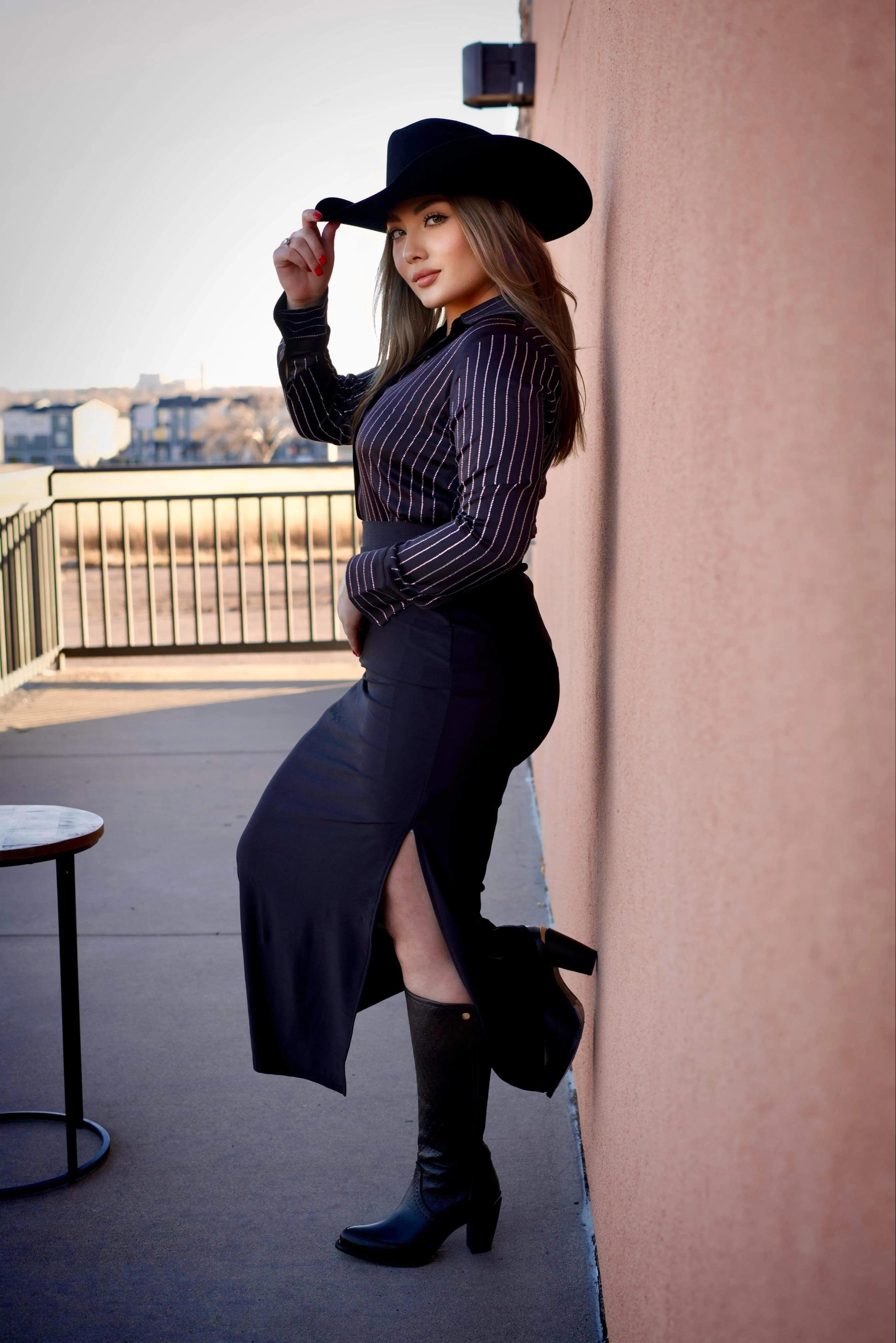 Stacy Black Long Skirt