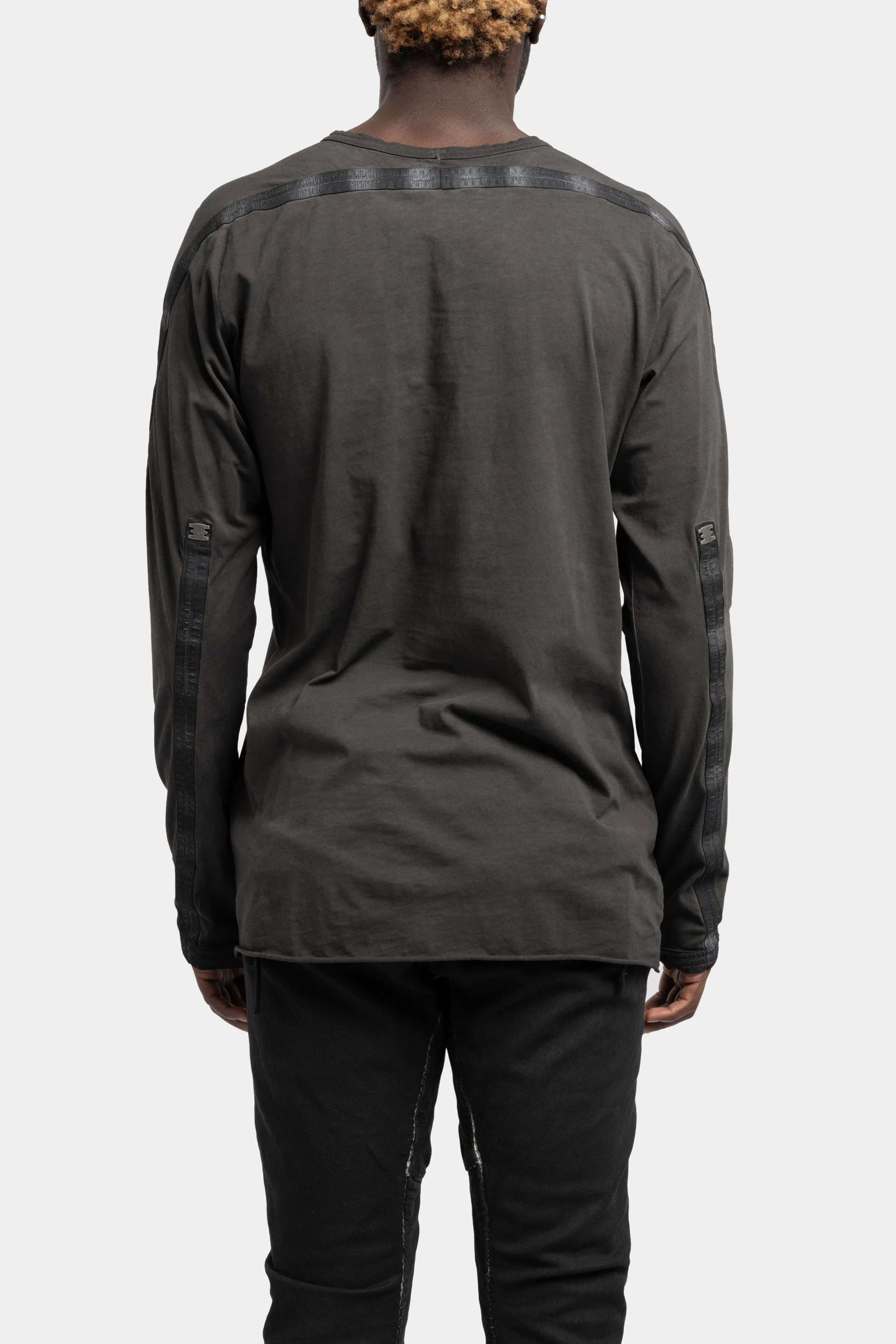 Stapled long sleeve t-shirt, Plomb grey