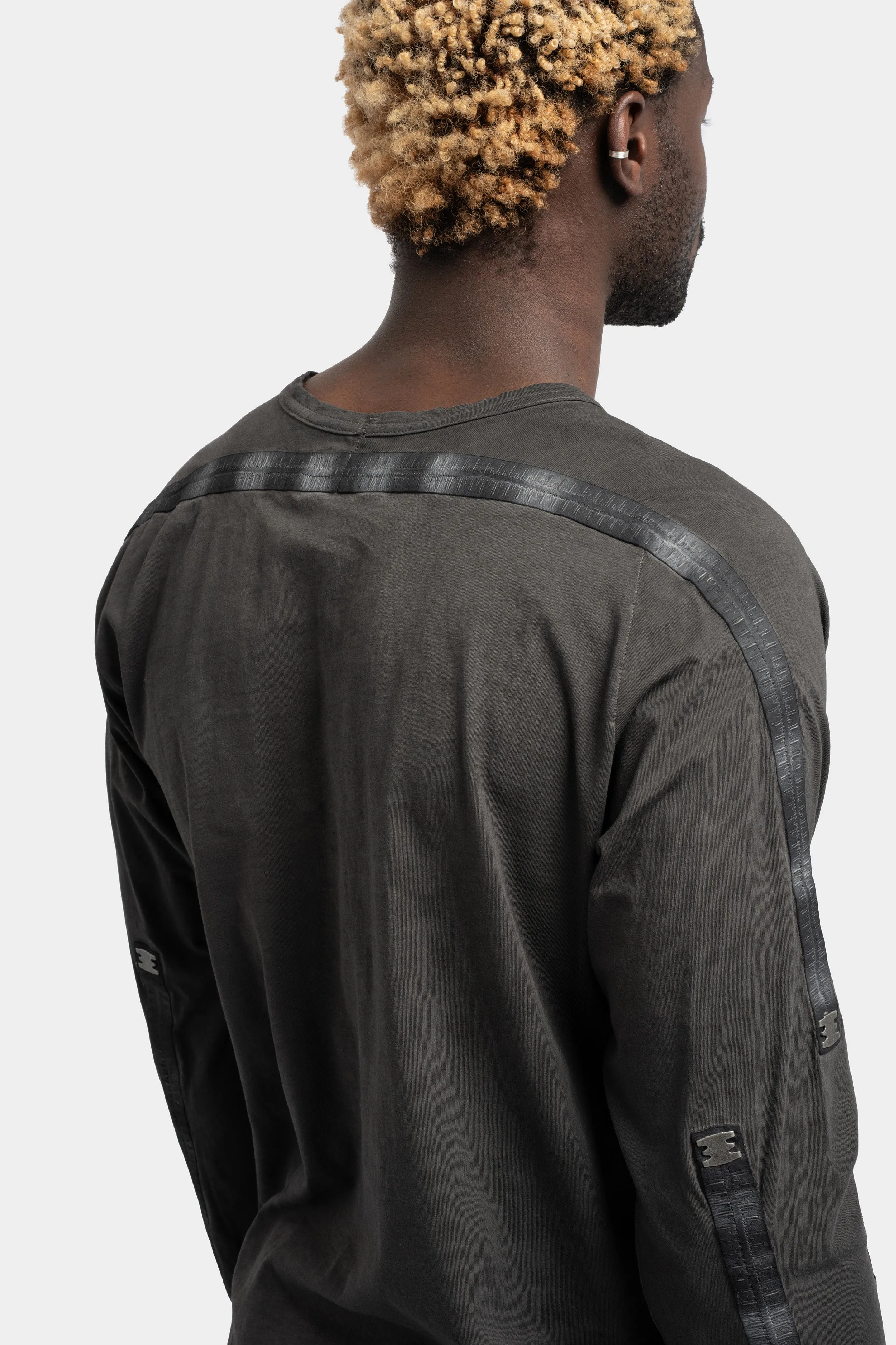 Stapled long sleeve t-shirt, Plomb grey