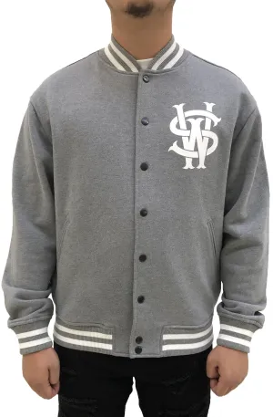 Stay Winning Original Logo/Script Grey/White Varsity Jacket