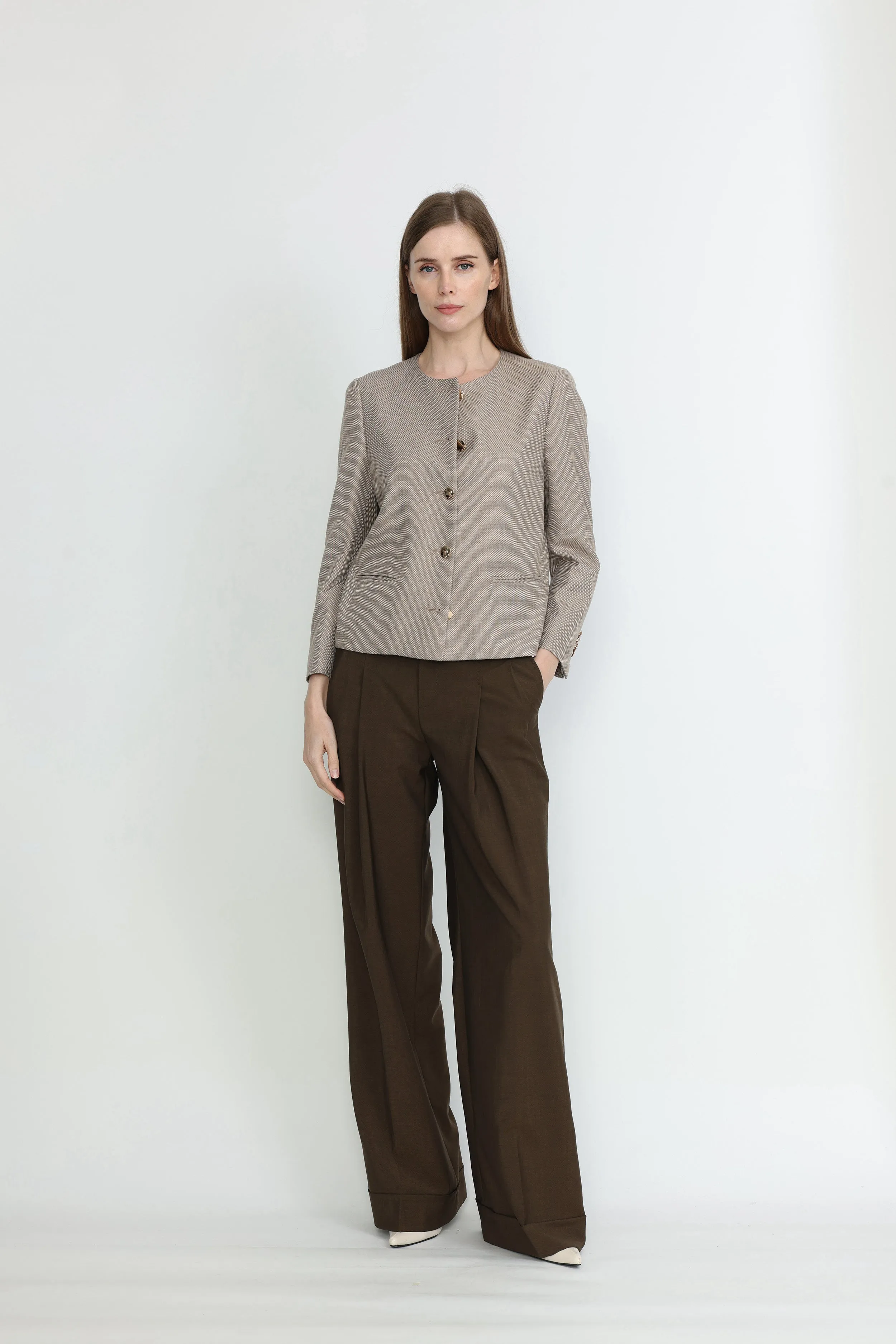 Sunshine Coast Cropped Jacket in Beige