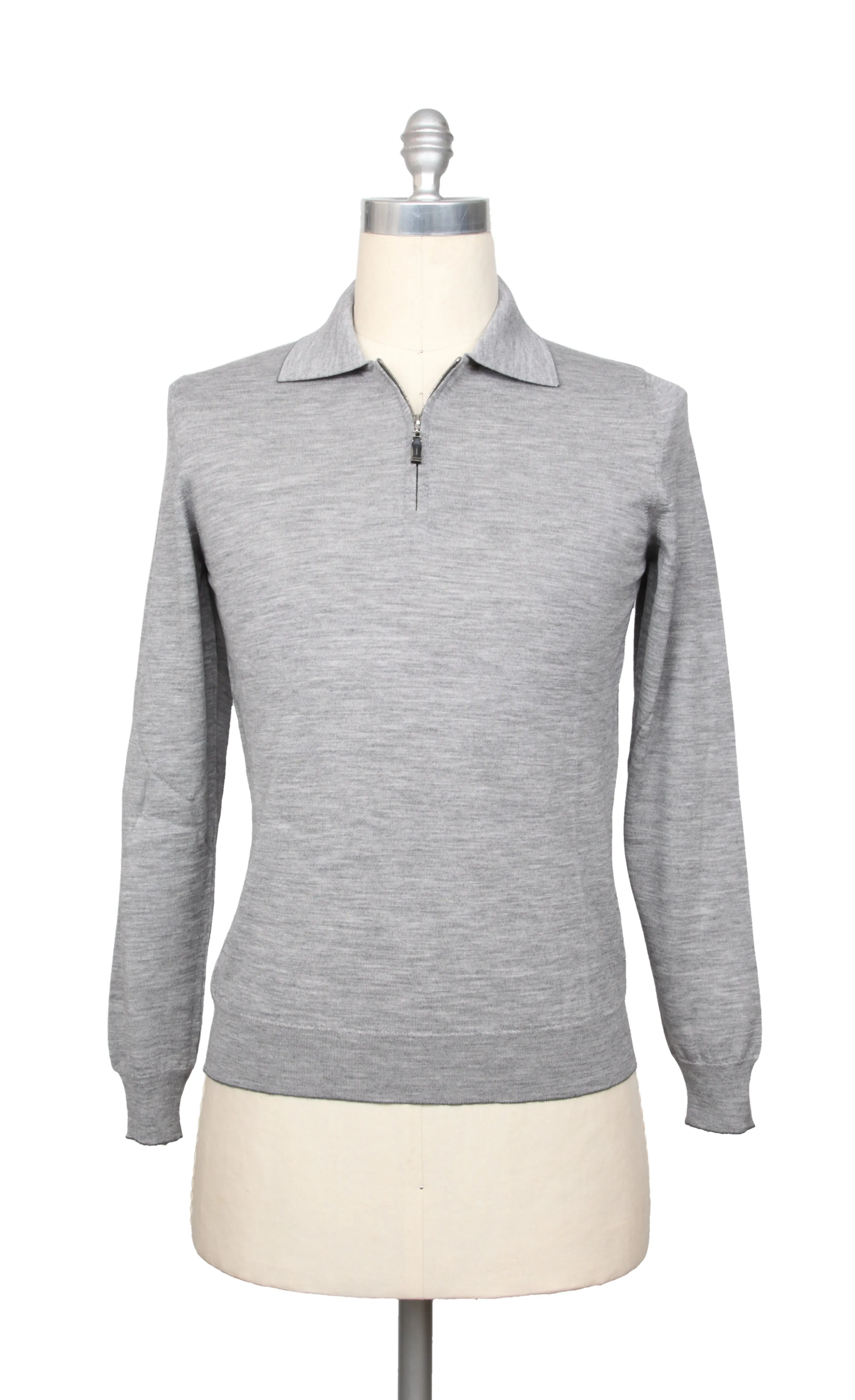 Svevo Parma Light Gray 1/4 Zip Polo Sweater