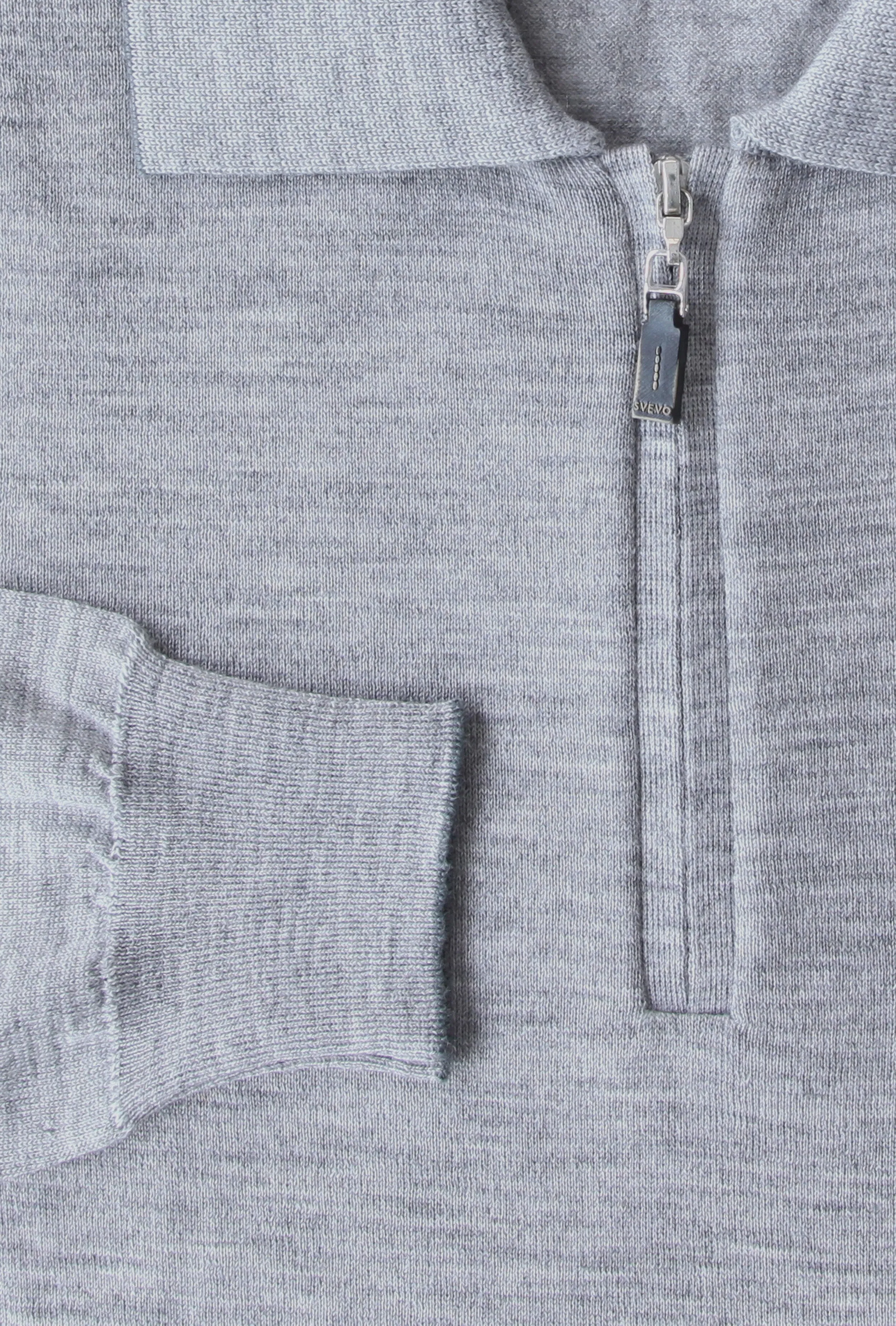 Svevo Parma Light Gray 1/4 Zip Polo Sweater