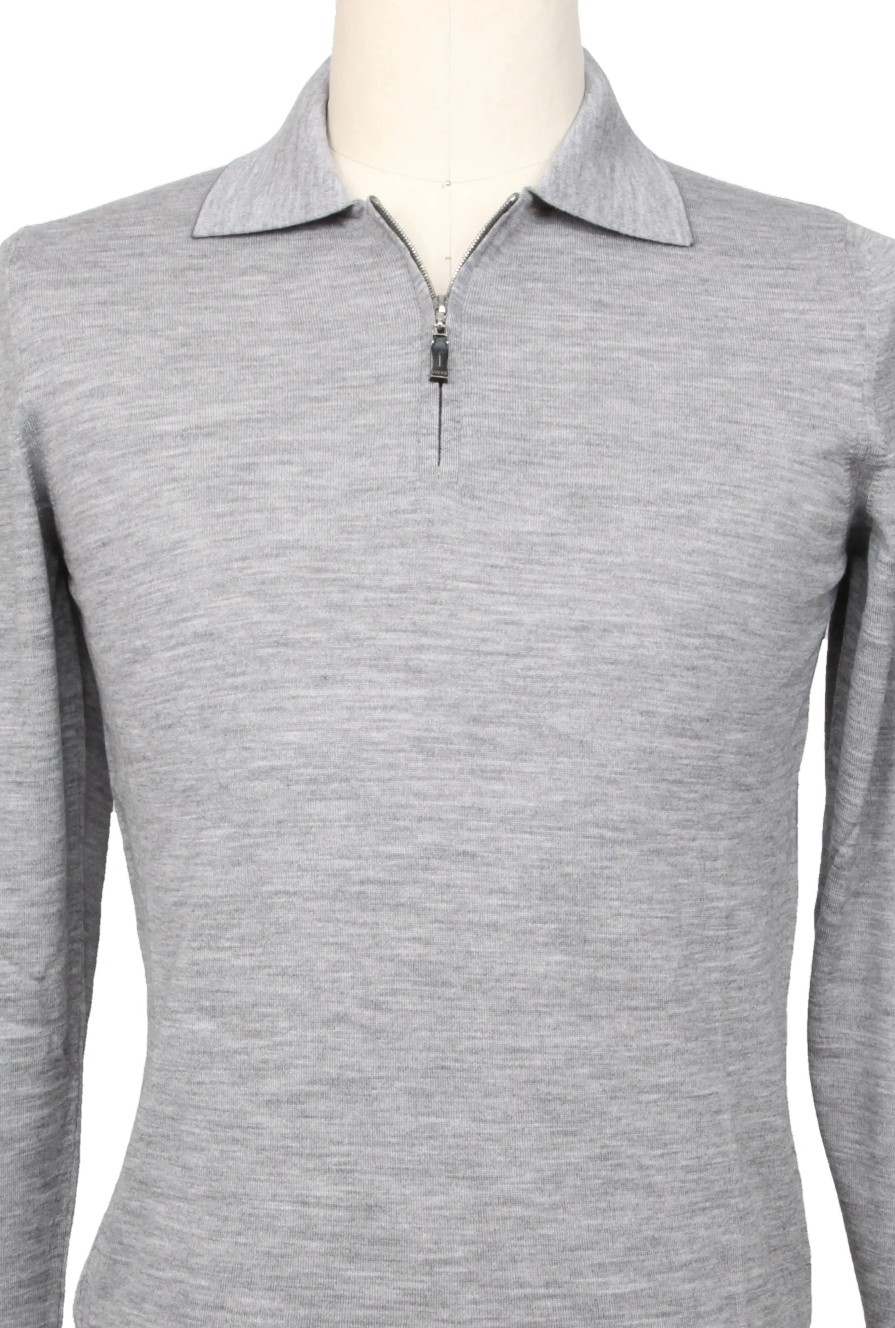 Svevo Parma Light Gray 1/4 Zip Polo Sweater