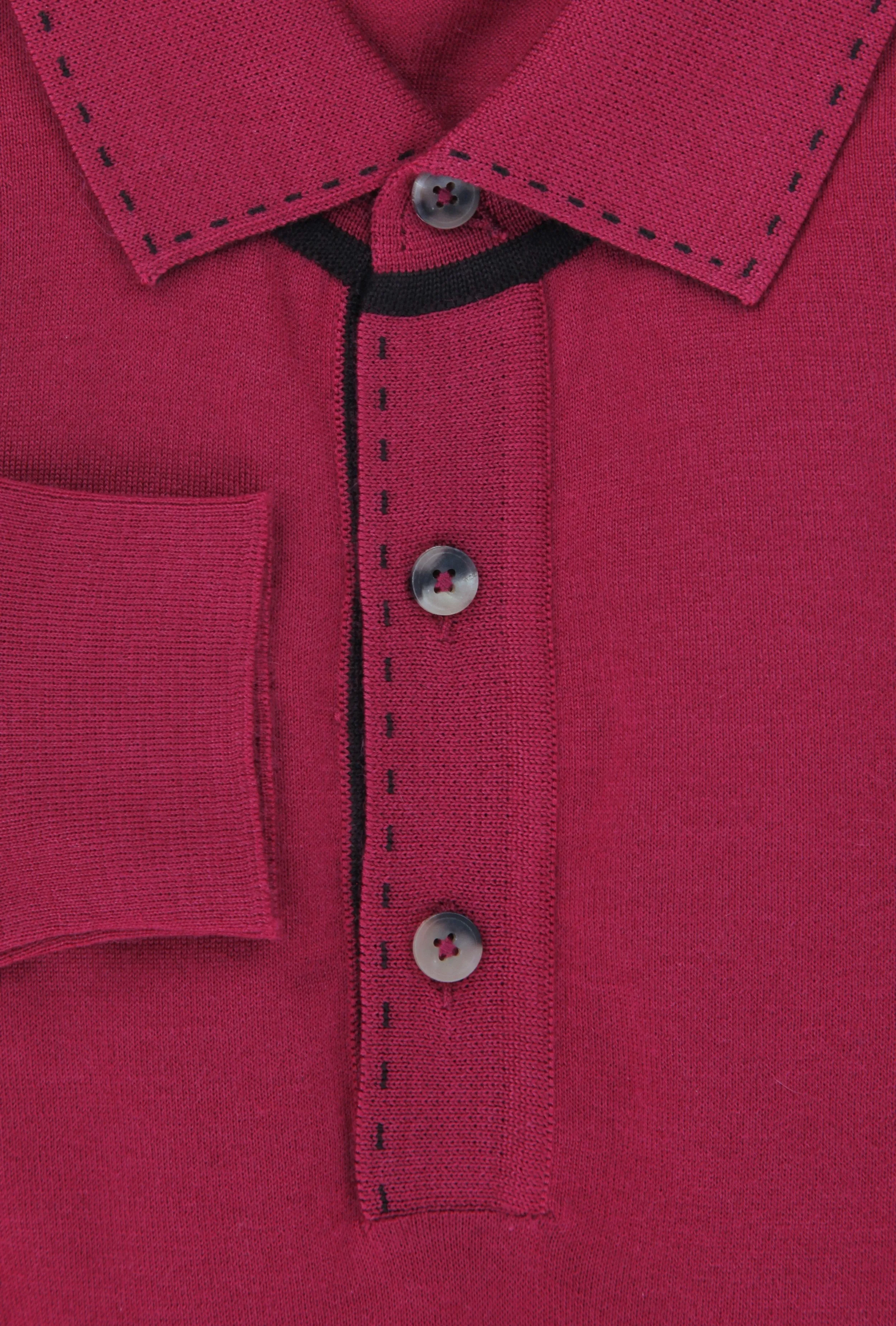 Svevo Parma Red 1/4 Button Polo Sweater