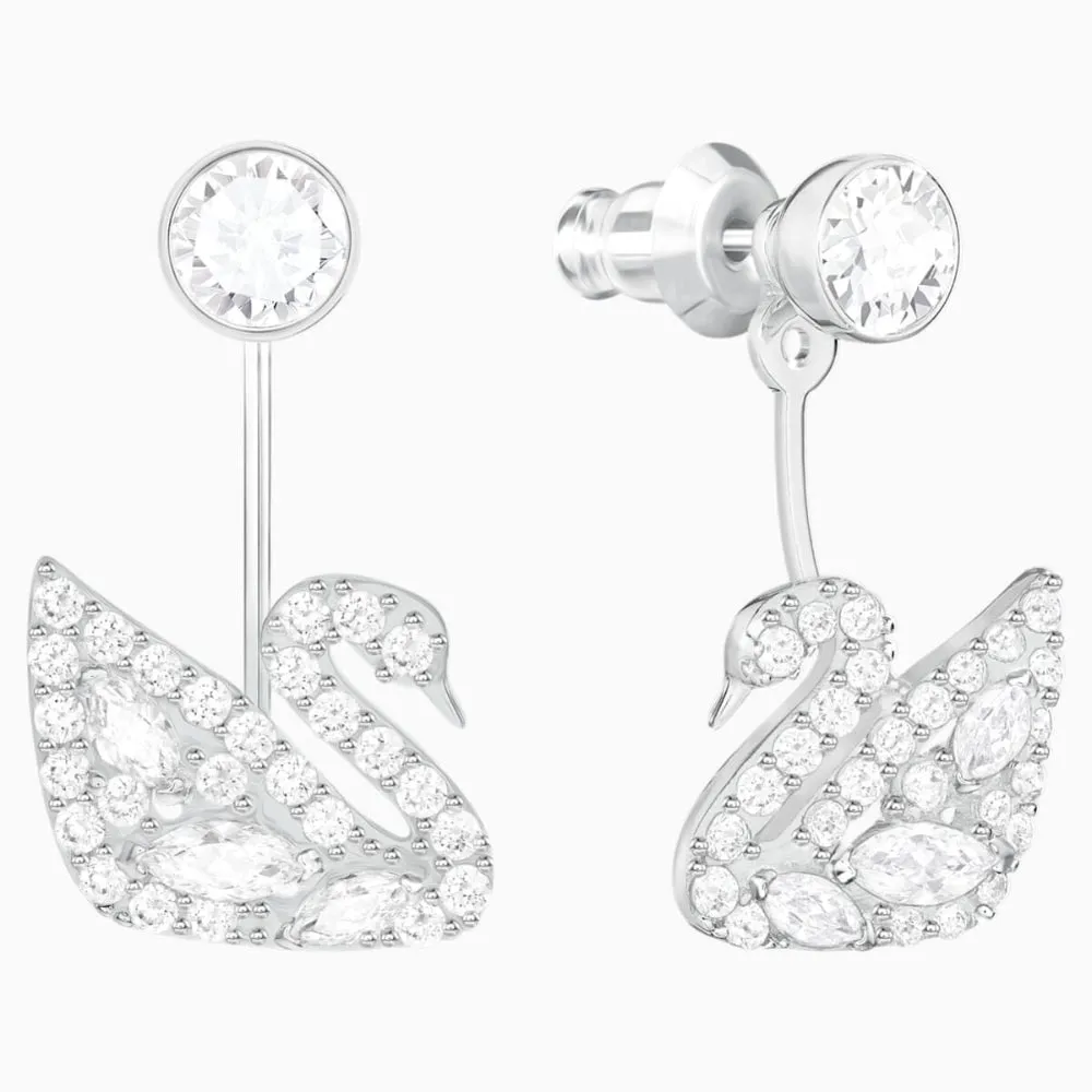 Swarovski Swan Lake Pierced Earring Jackets White