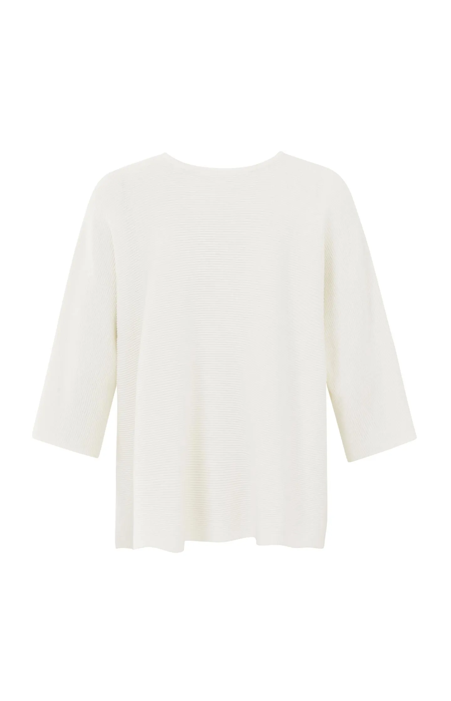 Sweater with round neck, long sleeves and rib stitch pattern
