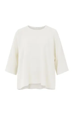 Sweater with round neck, long sleeves and rib stitch pattern