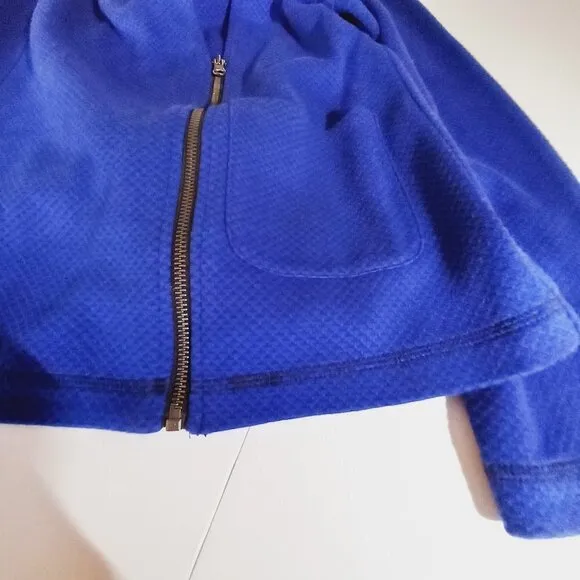 Talbots Jacket Shawl Collar Seaming Detail Half Zip Moto Style Blue Petite Large