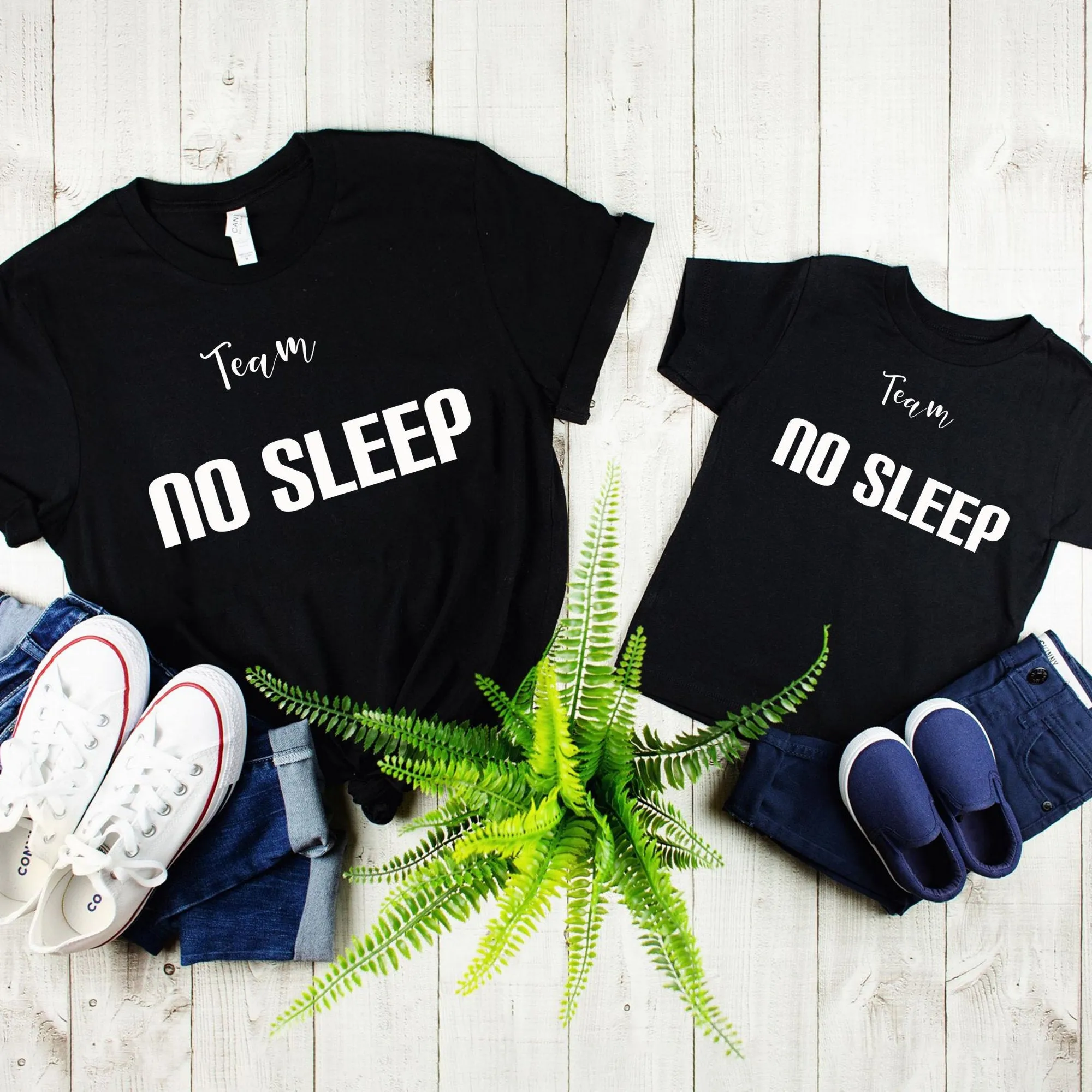 Team No Sleep Ladies Tee & Team No Sleep Child Tee Mother Son Matching Shirts Mother daughter Matching Shirts