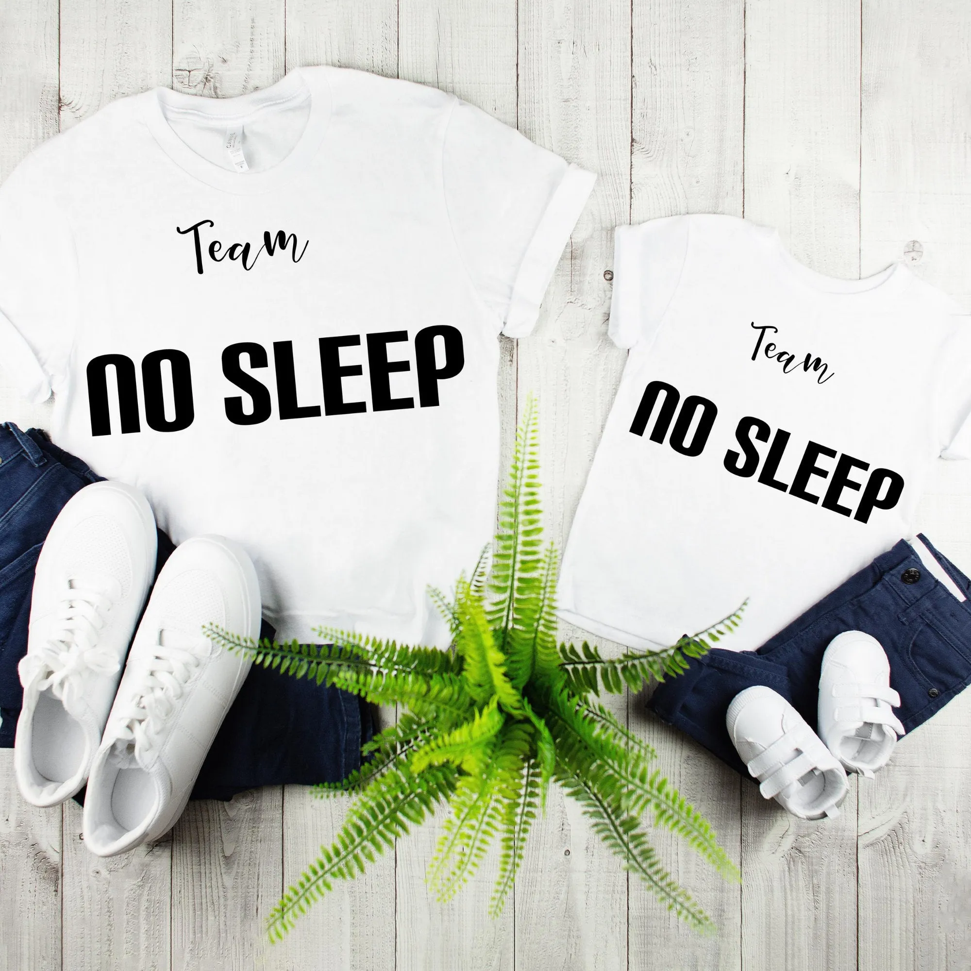 Team No Sleep Ladies Tee & Team No Sleep Child Tee Mother Son Matching Shirts Mother daughter Matching Shirts
