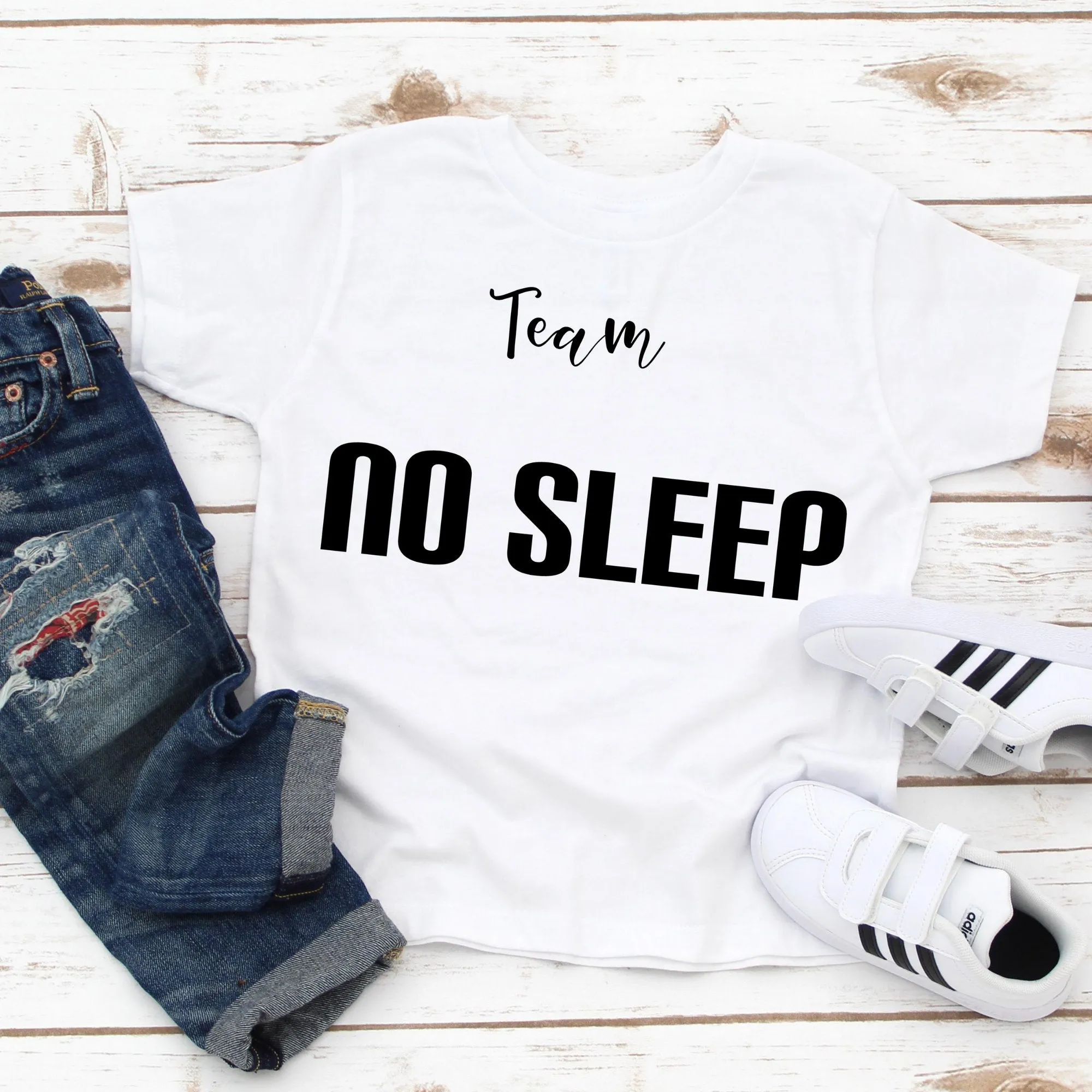 Team No Sleep Ladies Tee & Team No Sleep Child Tee Mother Son Matching Shirts Mother daughter Matching Shirts